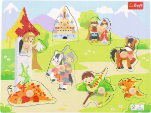 Drewniana Układanka puzzle Średniowieczny zamek 8 elementów