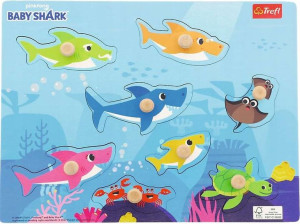 Drewniana Układanka puzzle Baby Shark 8 elementów