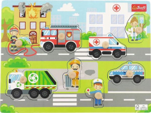 Drewniana Układanka puzzle Miasto 8 elementów
