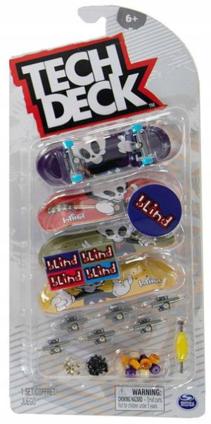 Tech Deck zestaw 4 deskorolki fingerboardy Blind do złożenia + akcesoria