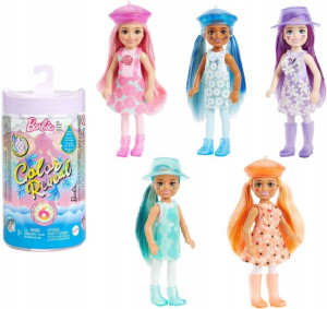 Barbie Color Reveal lalka Chelsea słońce i deszcz + akcesoria