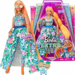 Barbie stylowa Lalka Extra Fancy + akcesoria i figurka kotka