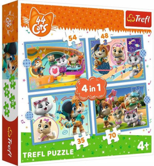 Puzzle 4w1 Kocia ferajna 44 Koty 207 elementów