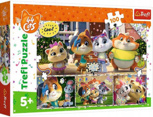 Puzzle 100 elementów Zgrana ekipa przyjaciół 44 Koty