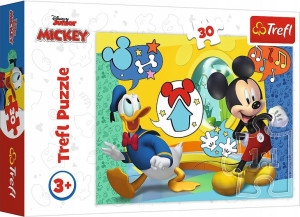 Puzzle 30 elementów Myszka Miki i wesoły domek
