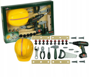 Klein 8418 Zestaw majsterkowicza z kaskiem + WKRĘTARKA + Dżwięki