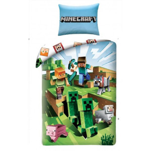 Pościel Bawełniana 140x200 Minecraft Steve Alex