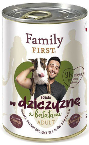 Family First Dog | Adult  | Puszka 400g - Dziczyzna bataty 400g