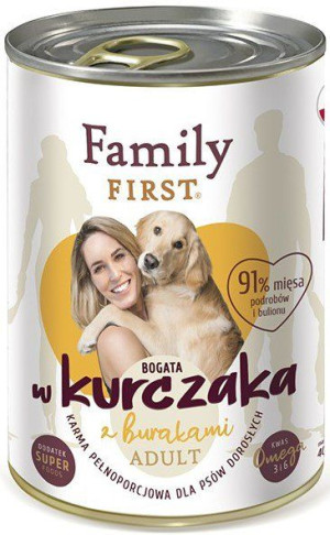 Family First Dog | Adult  | Puszka 400g - Kurczak buraki 400g