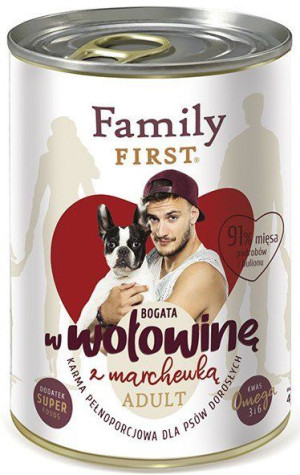 Family First Dog | Adult  | Puszka 400g - Wołowina marchewka 400g