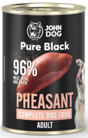 John Dog Adult | Pure Black | Puszka 400g - Bażant 400g