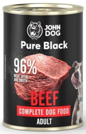 John Dog Adult | Pure Black | Puszka 400g - Wołowina 400g