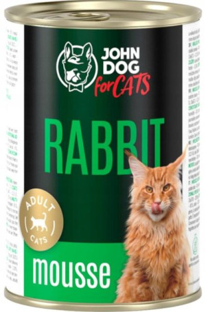 John Dog for Cats | Adult | Mousse 400g - Królik mus 400g