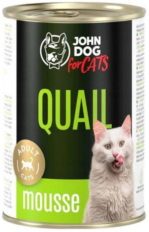 John Dog for Cats | Adult | Mousse 400g - Przepiórka mus 400g