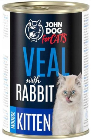 John Dog for Cats | Kitten | Mousse 400g - Cielęcina królik mus 400g