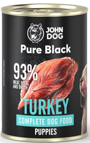 John Dog Puppies | Pure Black | Puszka 400g - Puppies Indyk 400g
