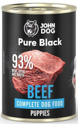 John Dog Puppies | Pure Black | Puszka 400g - Puppies Wołowina 400g