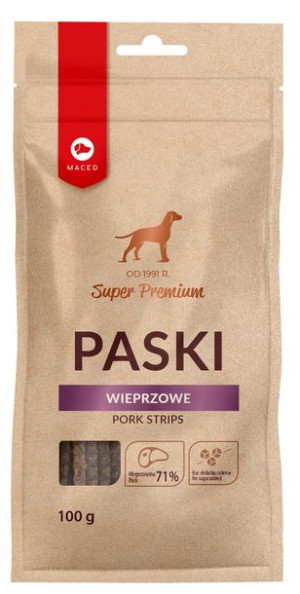 Maced | Super premium | Przysmaki dla psa  - Paski wieprzowe 100g