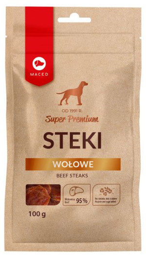 Maced | Super premium | Przysmaki dla psa  - Steki wołowe 100g