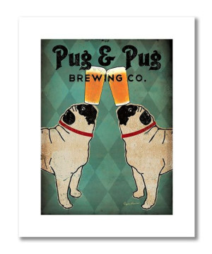 Mopsy z piwem, plakat MOPS, 40x50