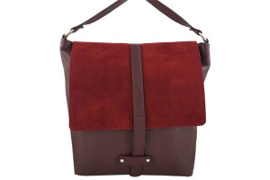 Torby skórzane Shopper bag A4 - Bordowa