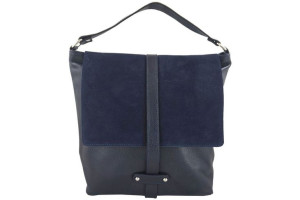 Torby skórzane Shopper bag A4 - Granatowa