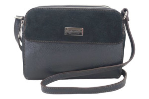 Torebki skórzane crossbody - Czarna