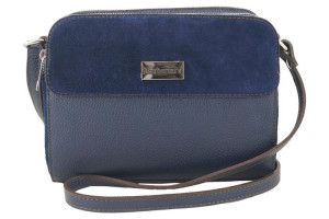 Torebki skórzane crossbody - Granatowa