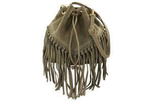 Torebka skórzana boho style - Beżowa