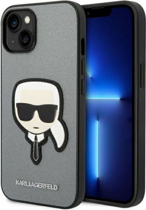 Etui Karl Lagerfeld KLHCP14SSAPKHG Apple iPhone 14 srebrny/silver hardcase