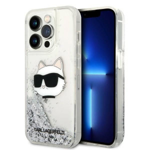 Etui Karl Lagerfeld KLHCP14LLNCHCS Apple iPhone 14 Pro srebrny/silver hardc
