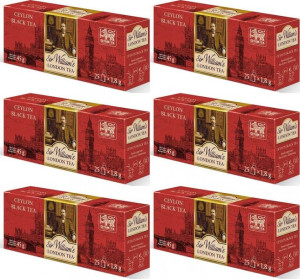 Herbata czarna w torebkach Sir William's London Ceylon Black 25szt x6