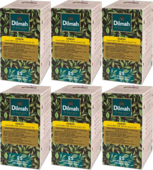 Herbata czarna aromatyzowana w kopertach Dilmah Lemon cytrynowy 25szt x6