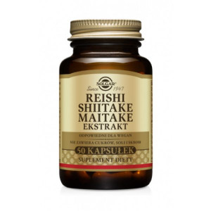 Solgar Reishi Shiitake Maitake ekstrakty, kapsułki, 50 szt.