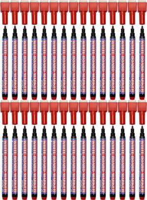 30x Marker suchościeralny Kamet Polo okrągła 2mm czerwony