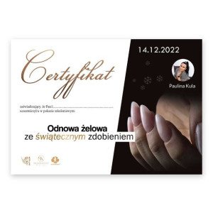 Certyfikat ze szkolenia online Odnowa żelowa ze świątecznym zdobieniem by P