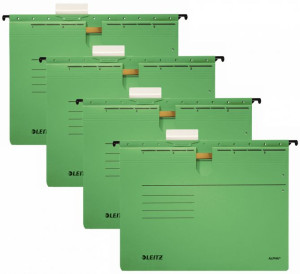 Skoroszyt zawieszany Leitz Alpha A4 348-270mm 225g/m2 zielony x4