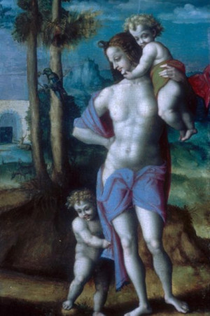 Plakat 20x30 Ewa z Kainem i Ablem, Bachiacca (Francesco d'Ubertino Verdi)