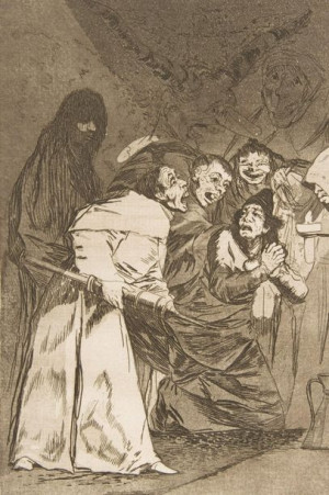 Plakat 20x30 Talerz 58 z 'Los Caprichos': Połknij to, pies, Goya