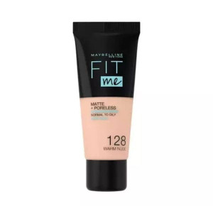 Podkład  matujący Maybelline Fit me! Matte Poreless 128 WARM NUDE, 30 ml