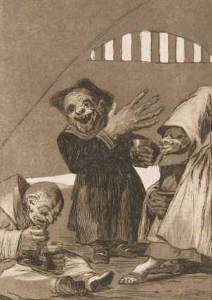 Plakat 21x29,7 Płyta 49 z 'Los Caprichos': Hobgobliny, Goya