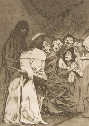 Plakat 21x29,7 Talerz 58 z 'Los Caprichos': Połknij to, pies, Goya