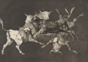 Plakat 29,7x21 'Little Bulls' Folly' z 'Disparates', Goya
