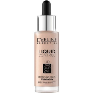 Podkład w płynie Eveline Liquid Control HD, 020 ROSE BEIGE, 32 ml