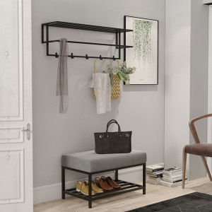 Taboret, siedzisko z półką, nowoczesna ławka na buty Isa 50x40cm pufa loft