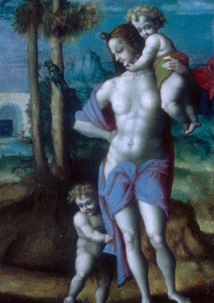 Plakat 29,7x42 Ewa z Kainem i Ablem, Bachiacca (Francesco d'Ubertino Verdi)