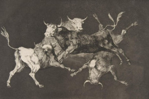Plakat 30x20 'Little Bulls' Folly' z 'Disparates', Goya