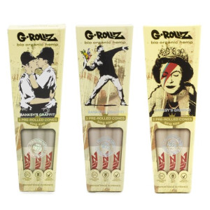 Bletki konopne G-Rollz Banksy Cones King Size 3 szt.