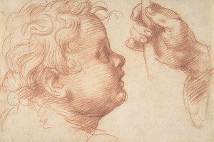 Plakat 30x20 Studia głowy i ręki, Andrea del Sarto (Andrea d'Agnolo)