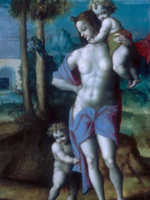 Plakat 30x40 Ewa z Kainem i Ablem, Bachiacca (Francesco d'Ubertino Verdi)